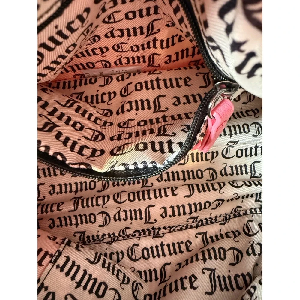 Juicy‎ Couture Pink Rhinestone Mini Satchel Crossbody Bag Gunmetal Logo Charm